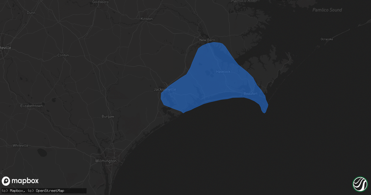 Hail map in Hubert, NC on September 22, 2023