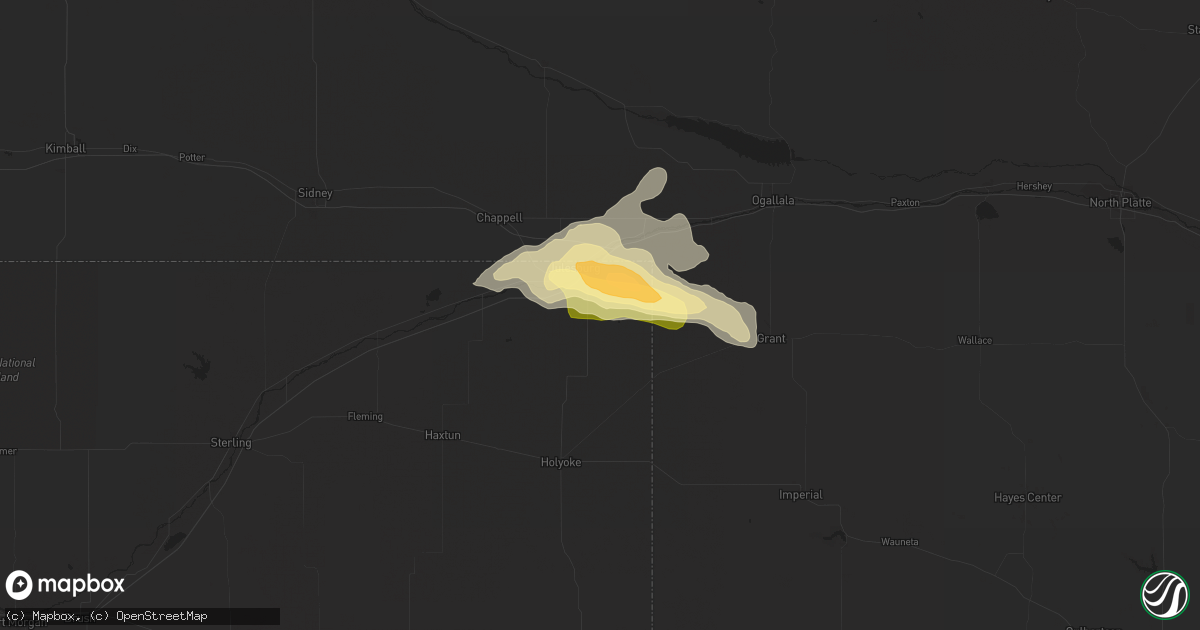 Hail map in Julesburg, CO on September 22, 2023