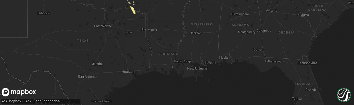Hail map in Louisiana on September 22, 2023