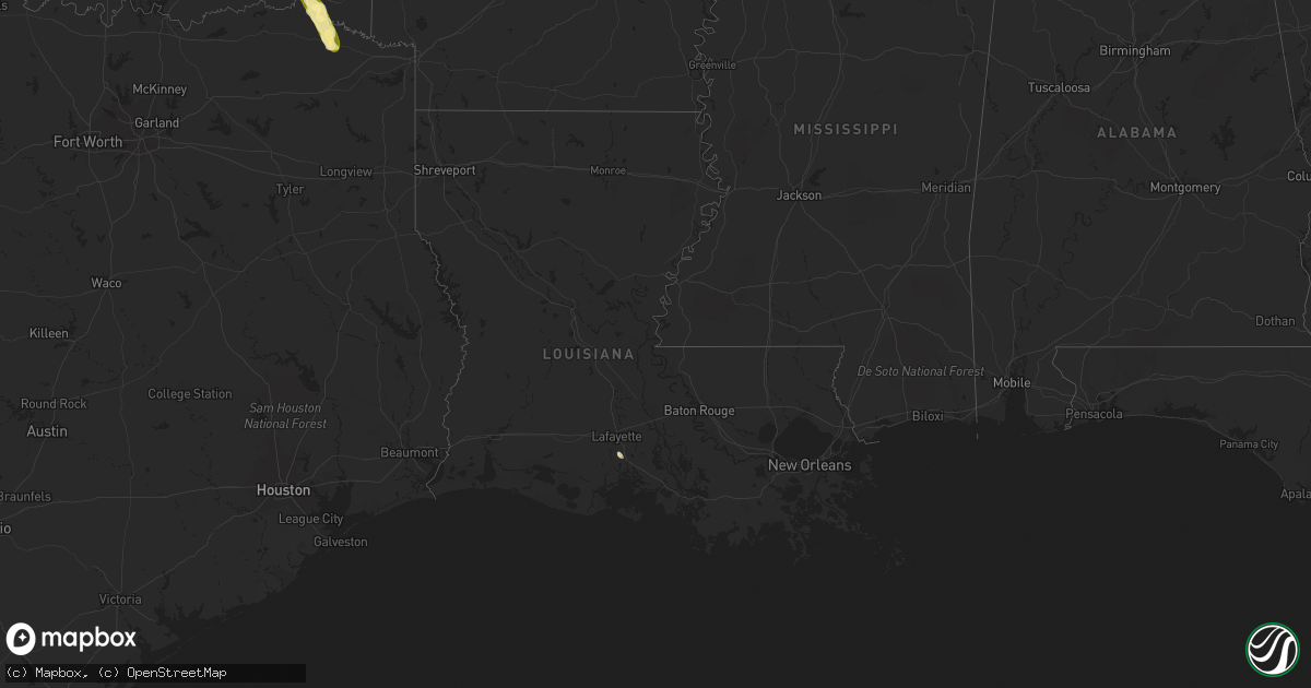 Hail map in Louisiana on September 22, 2023
