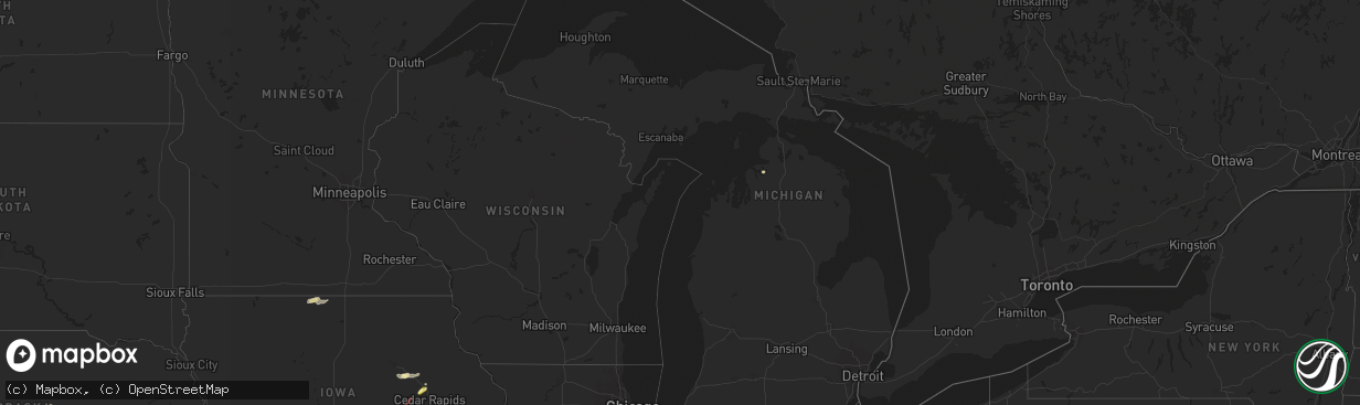 Hail map in Michigan on September 22, 2023