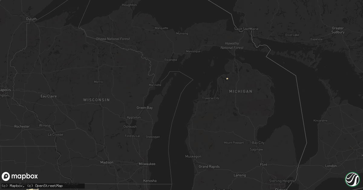 Hail map in Michigan on September 22, 2023