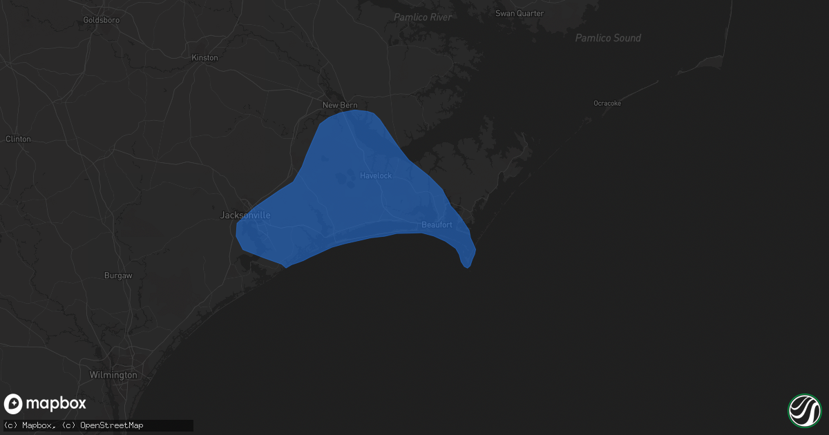 Hail map in Morehead City, NC on September 22, 2023