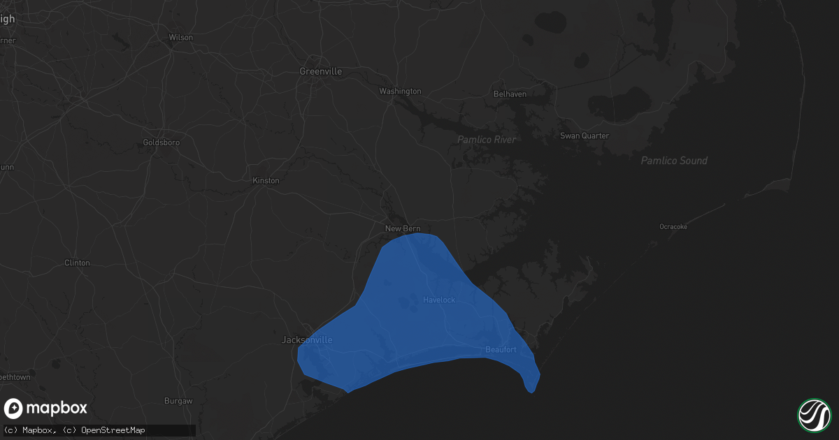 Hail map in New Bern, NC on September 22, 2023