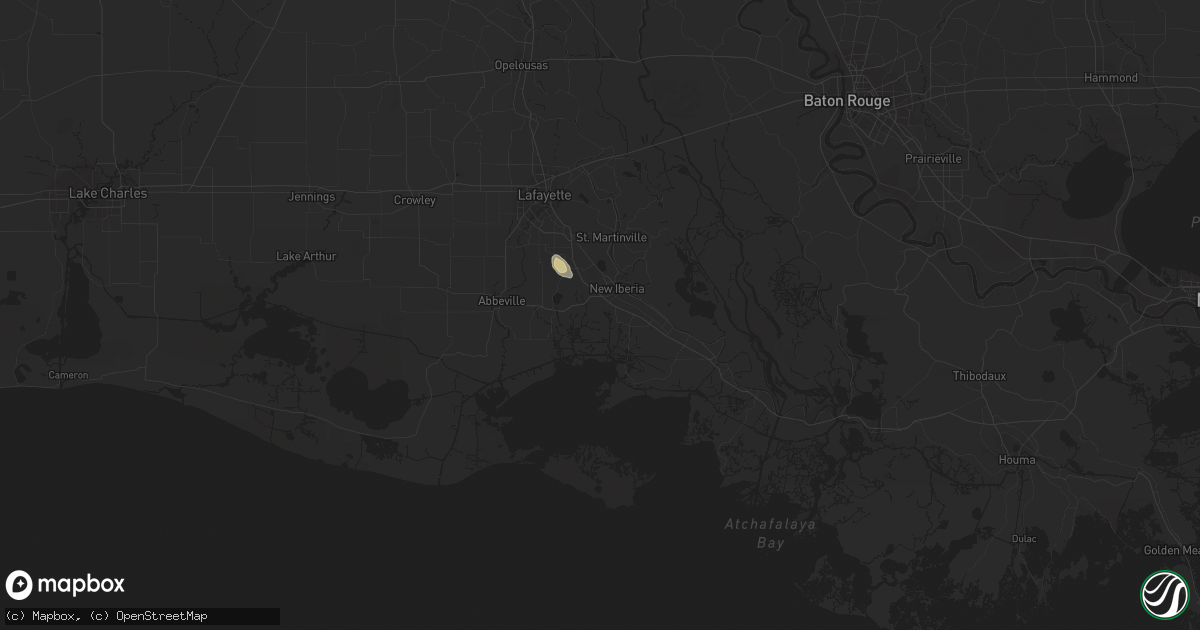 Hail map in New Iberia, LA on September 22, 2023
