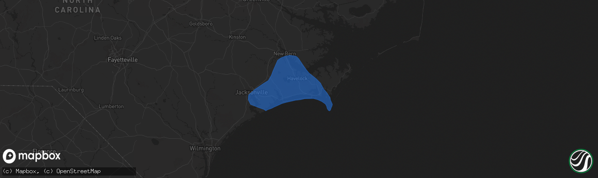 Hail map in Newport, NC on September 22, 2023
