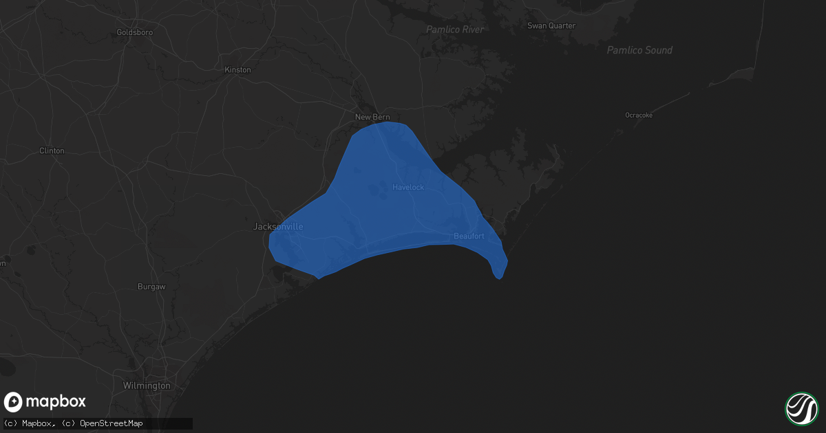 Hail map in Newport, NC on September 22, 2023