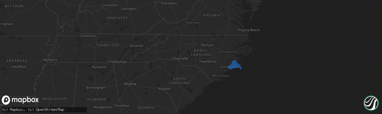 Hail map in North Carolina on September 22, 2023