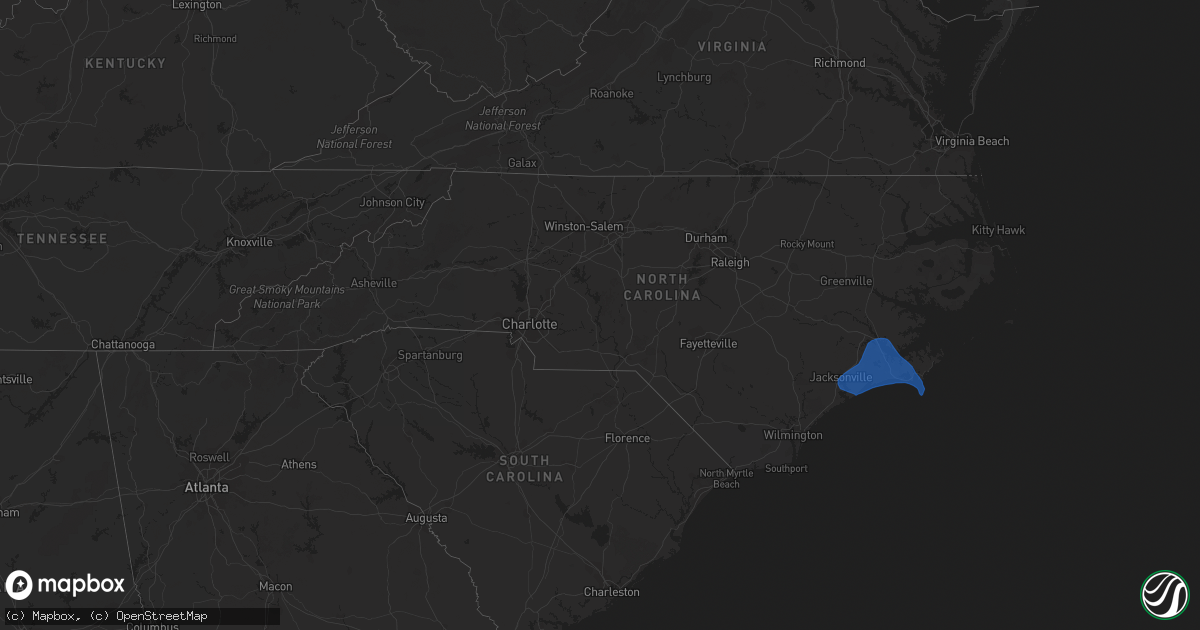 Hail map in North Carolina on September 22, 2023