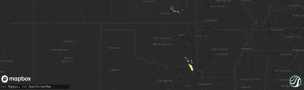 Hail map in Oklahoma on September 22, 2023