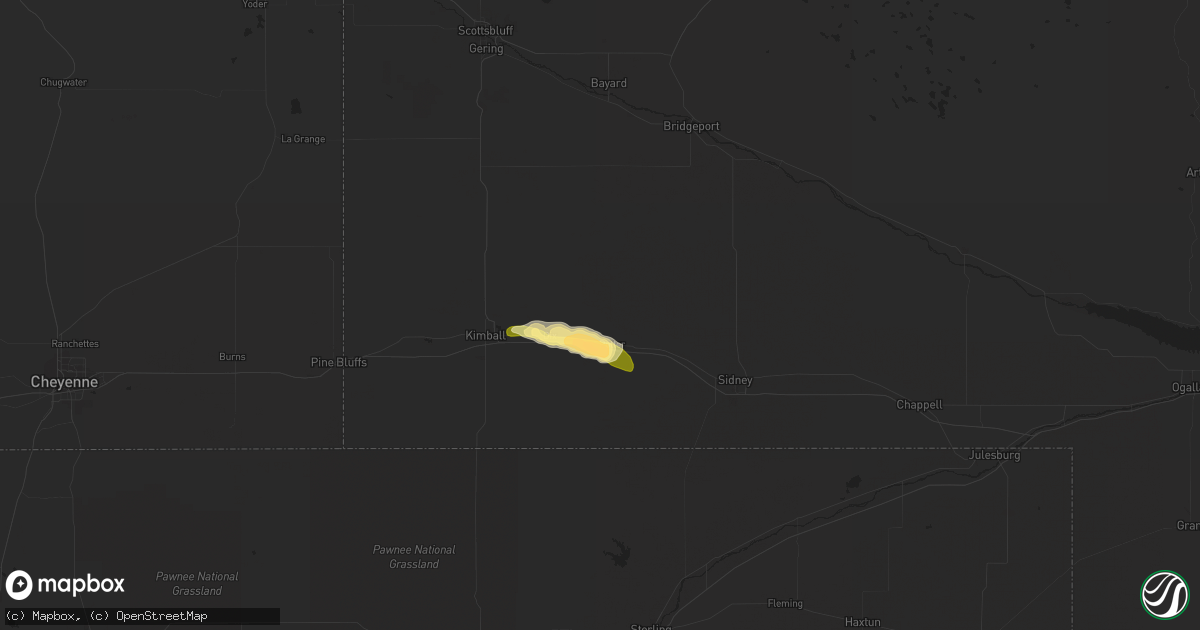 Hail map in Potter, NE on September 22, 2023