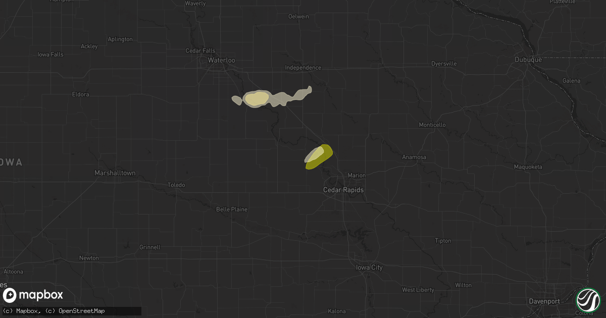 Hail map in Shellsburg, IA on September 22, 2023