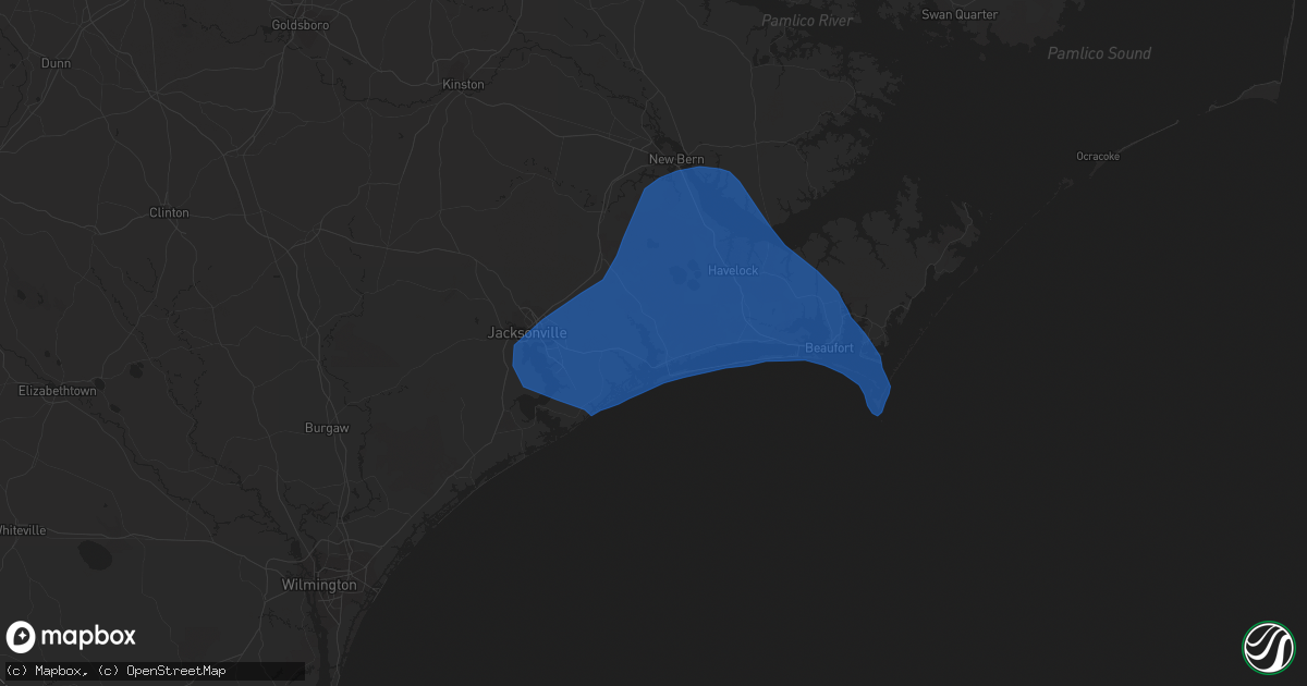 Hail map in Swansboro, NC on September 22, 2023