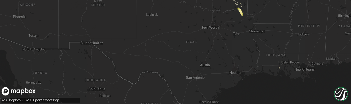 Hail map in Texas on September 22, 2023