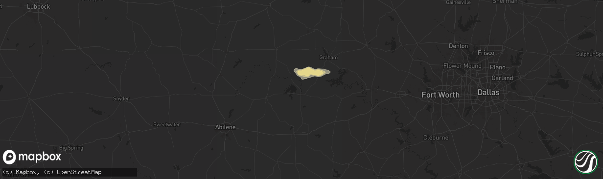 Hail map in Breckenridge, TX on September 22, 2024