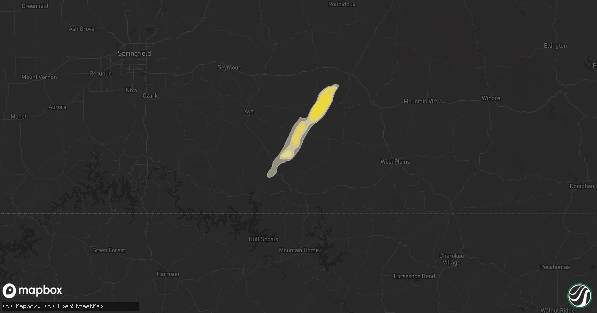 Hail map in Brixey, MO on September 22, 2024