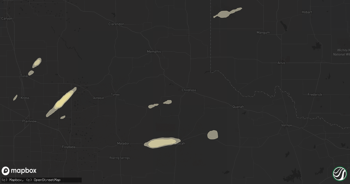 Hail map in Childress, TX on September 22, 2024