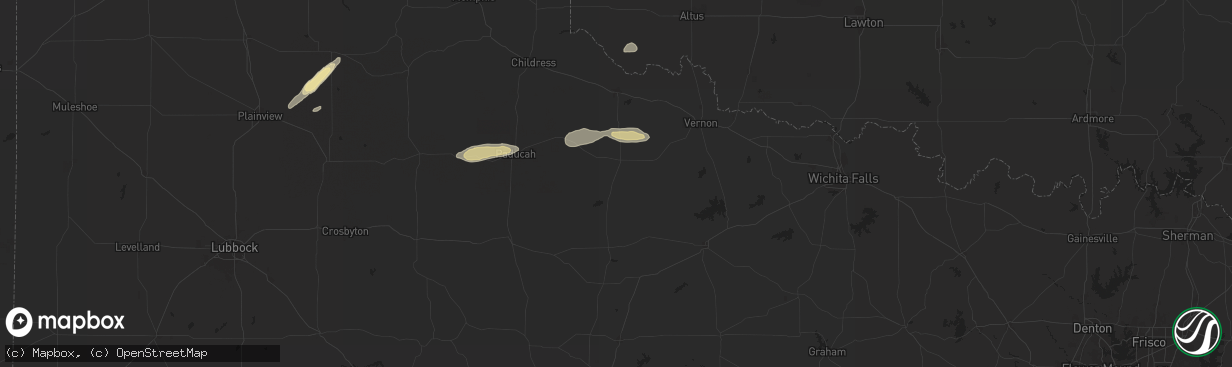 Hail map in Crowell, TX on September 22, 2024