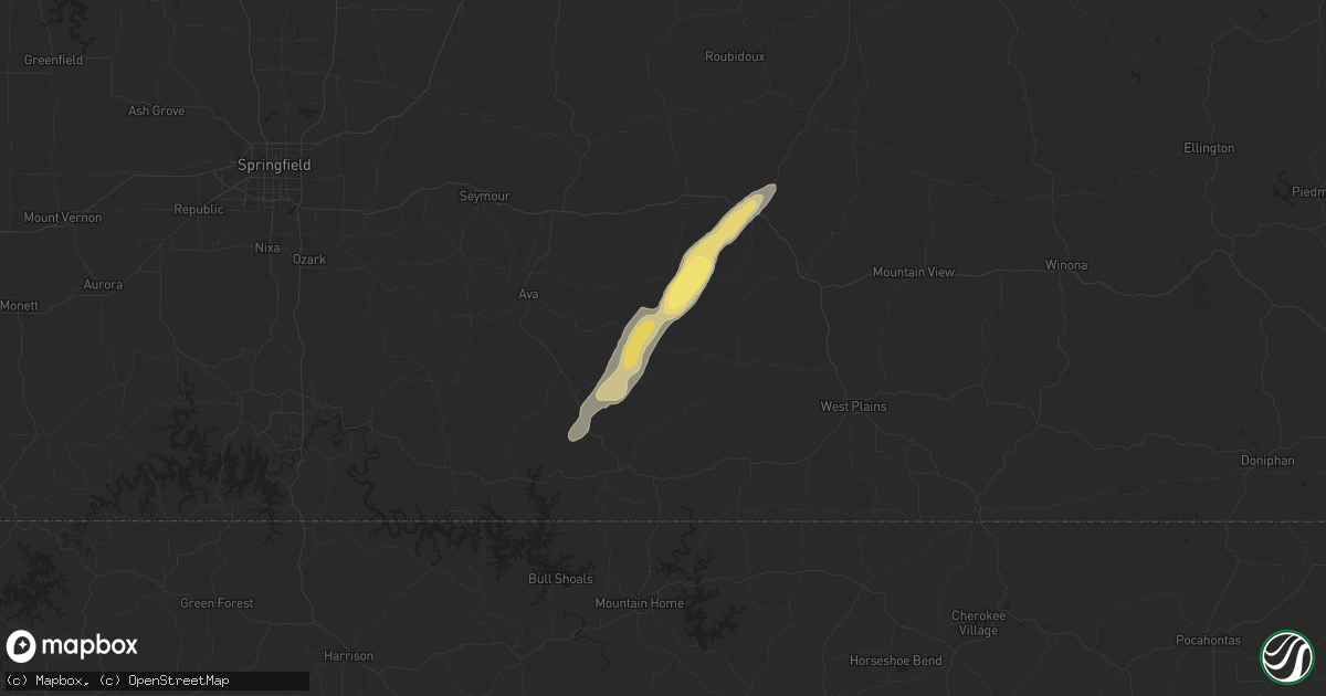 Hail map in Drury, MO on September 22, 2024