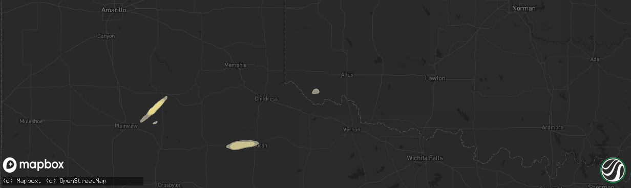 Hail map in Eldorado, OK on September 22, 2024