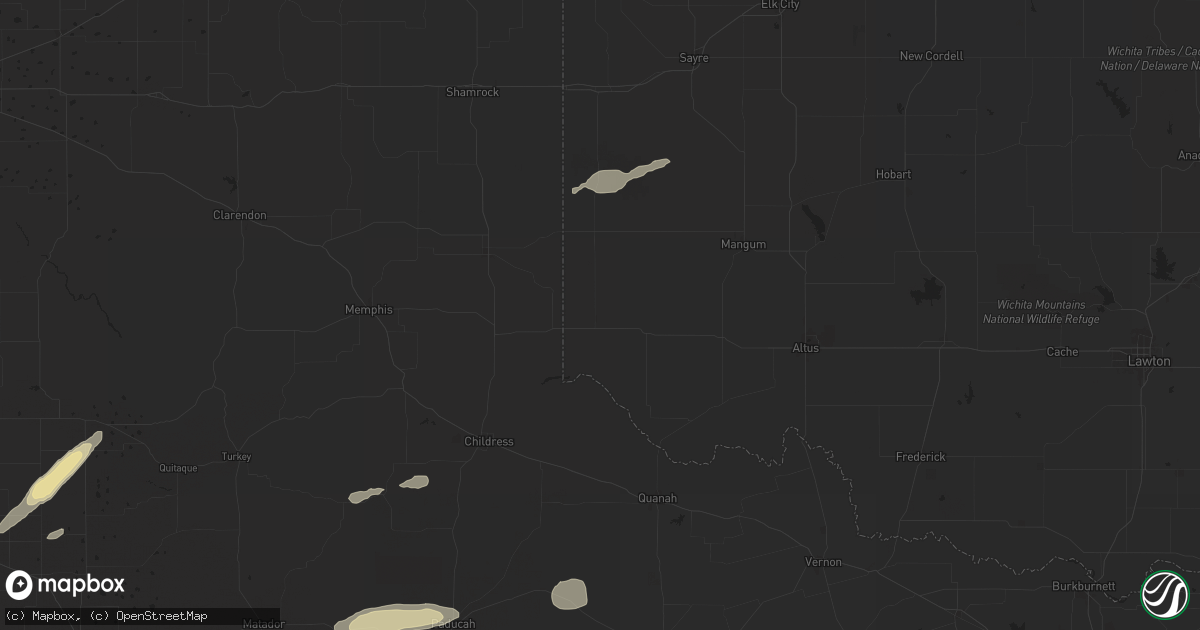 Hail map in Hollis, OK on September 22, 2024