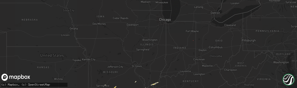 Hail map in Illinois on September 22, 2024