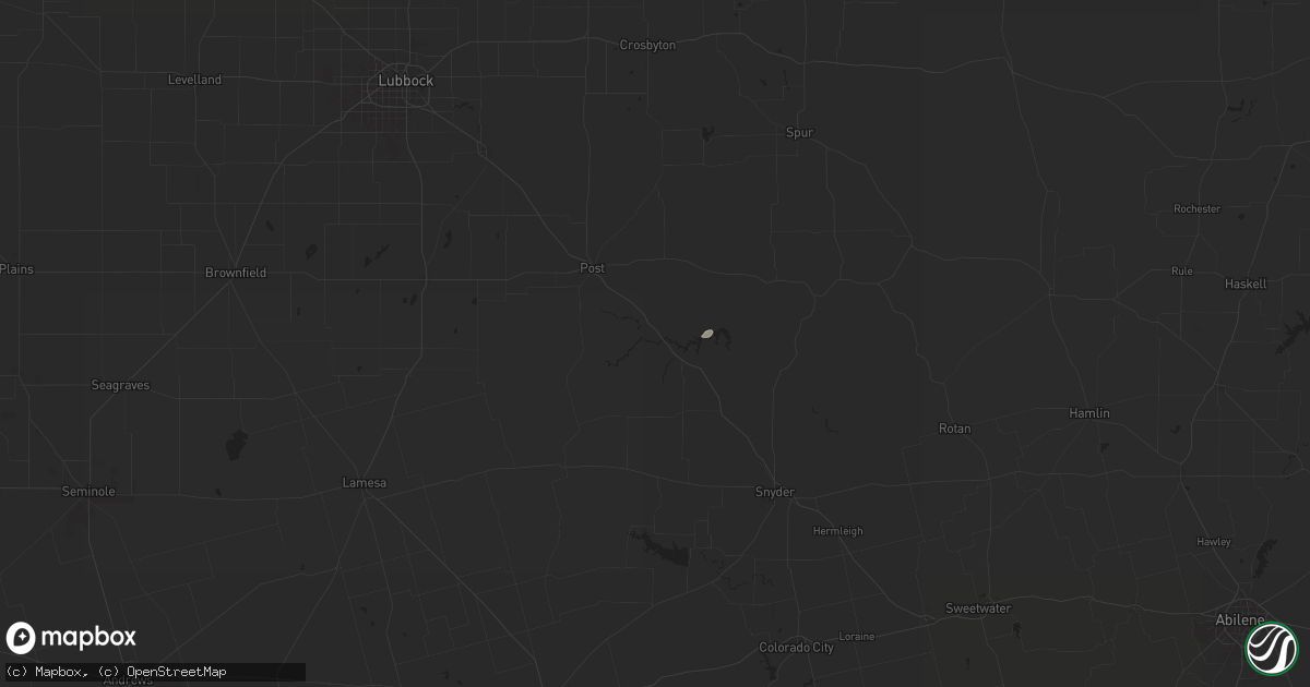 Hail map in Justiceburg, TX on September 22, 2024