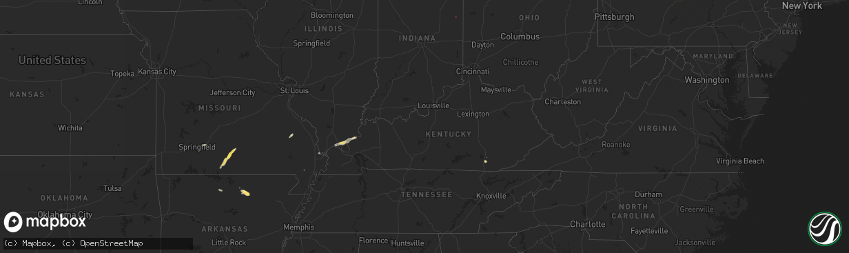 Hail map in Kentucky on September 22, 2024