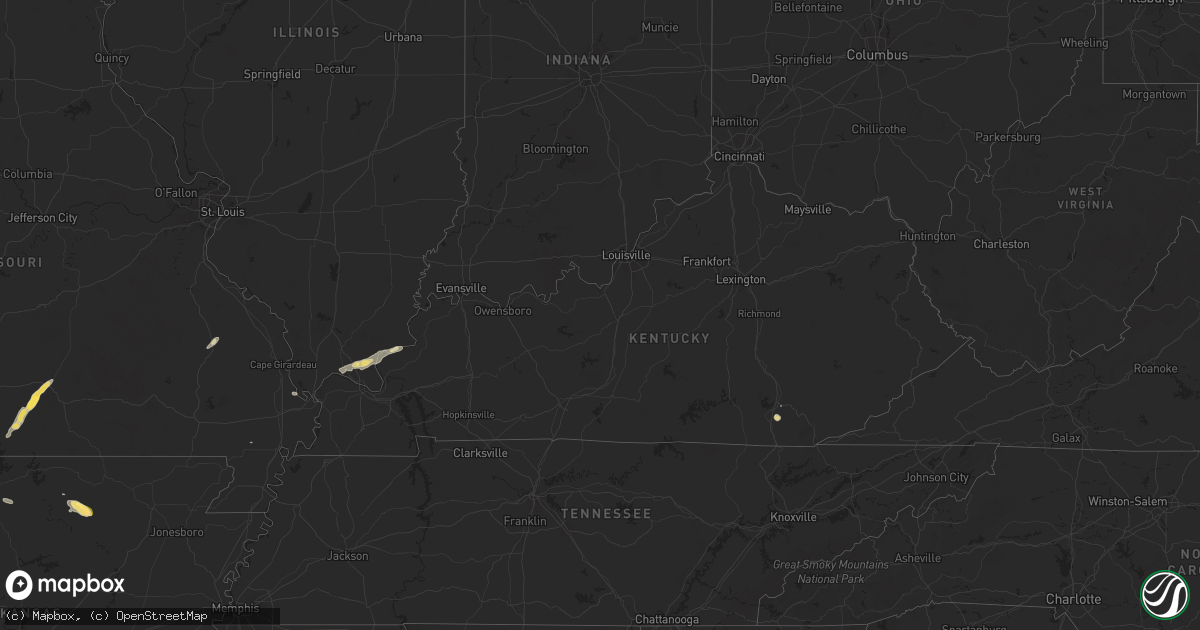 Hail map in Kentucky on September 22, 2024