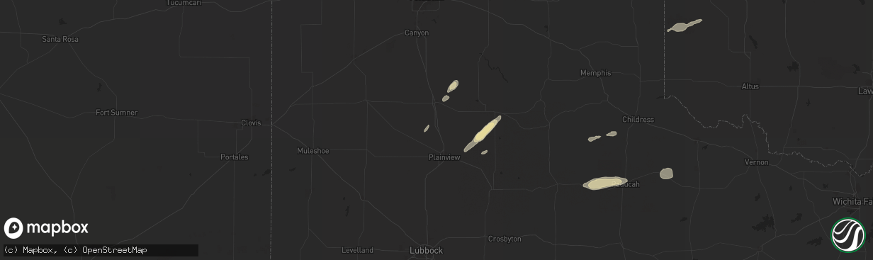 Hail map in Kress, TX on September 22, 2024