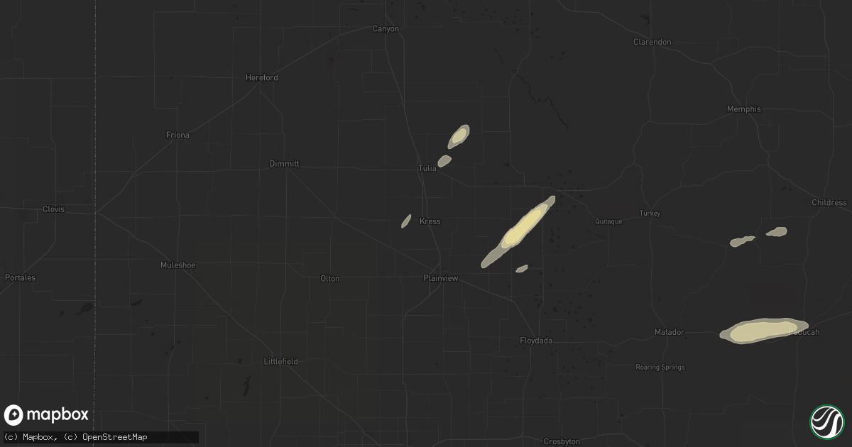 Hail map in Kress, TX on September 22, 2024