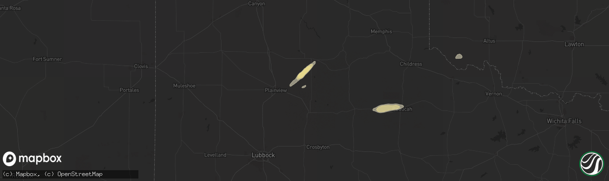 Hail map in Lockney, TX on September 22, 2024