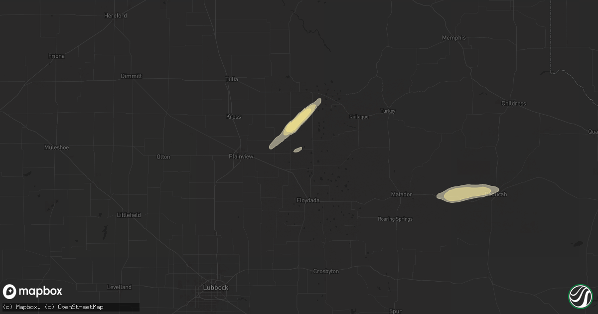 Hail map in Lockney, TX on September 22, 2024