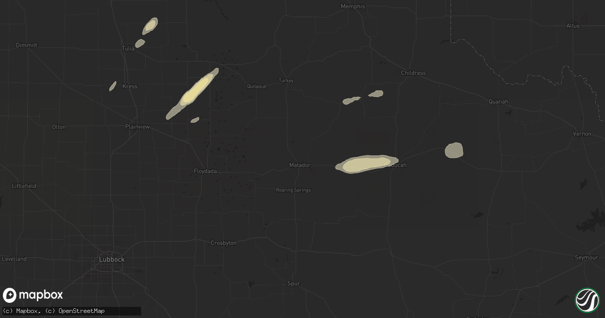 Hail map in Matador, TX on September 22, 2024