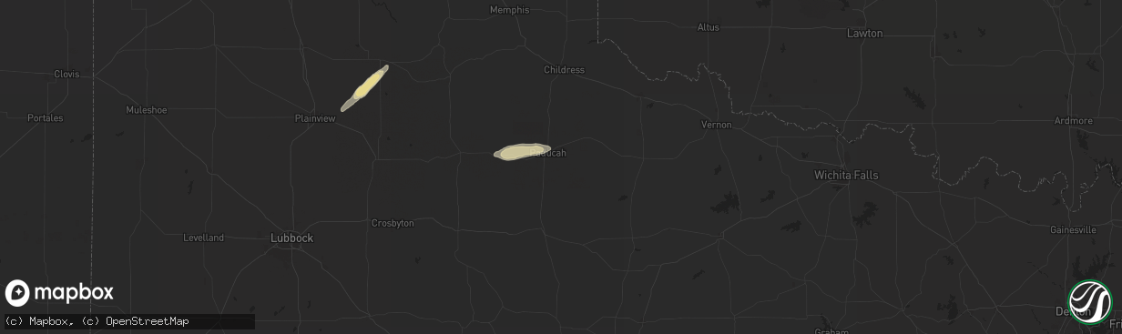 Hail map in Paducah, TX on September 22, 2024