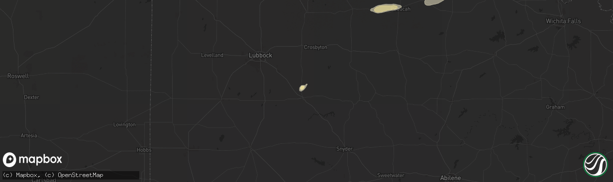 Hail map in Post, TX on September 22, 2024