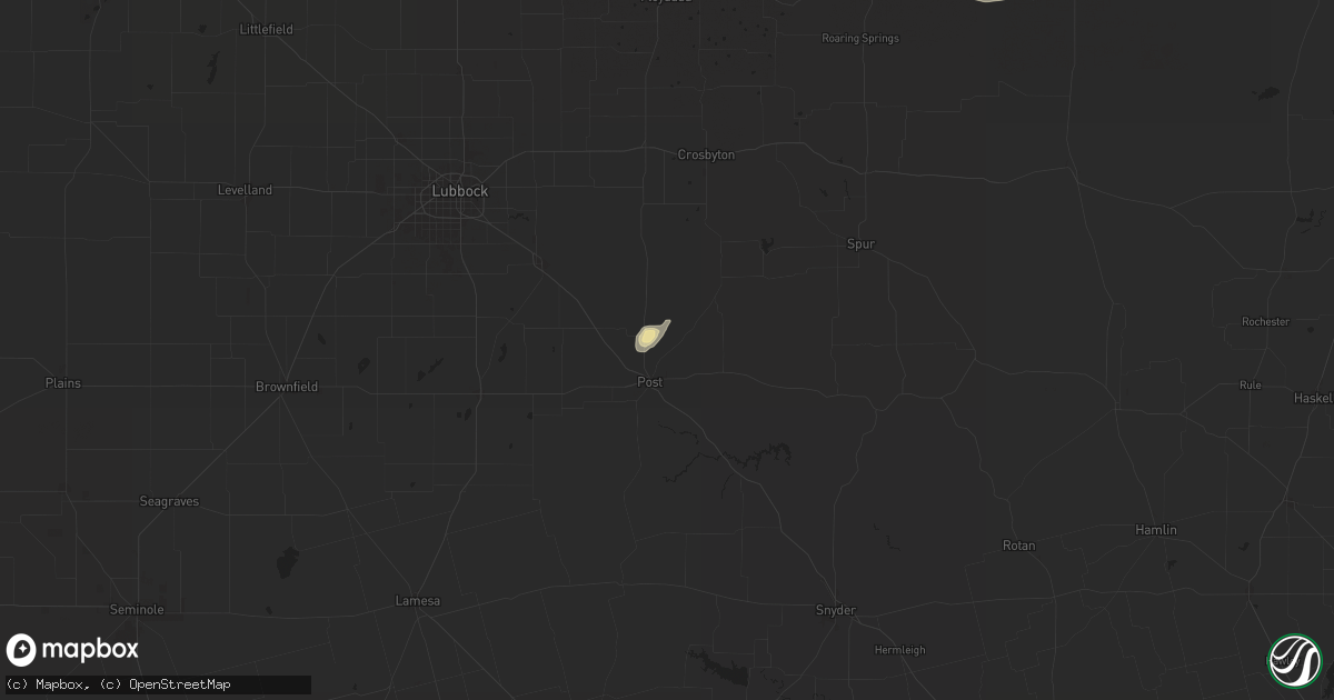 Hail map in Post, TX on September 22, 2024