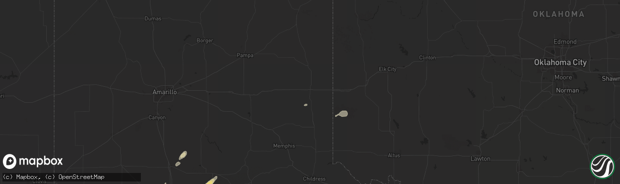 Hail map in Shamrock, TX on September 22, 2024