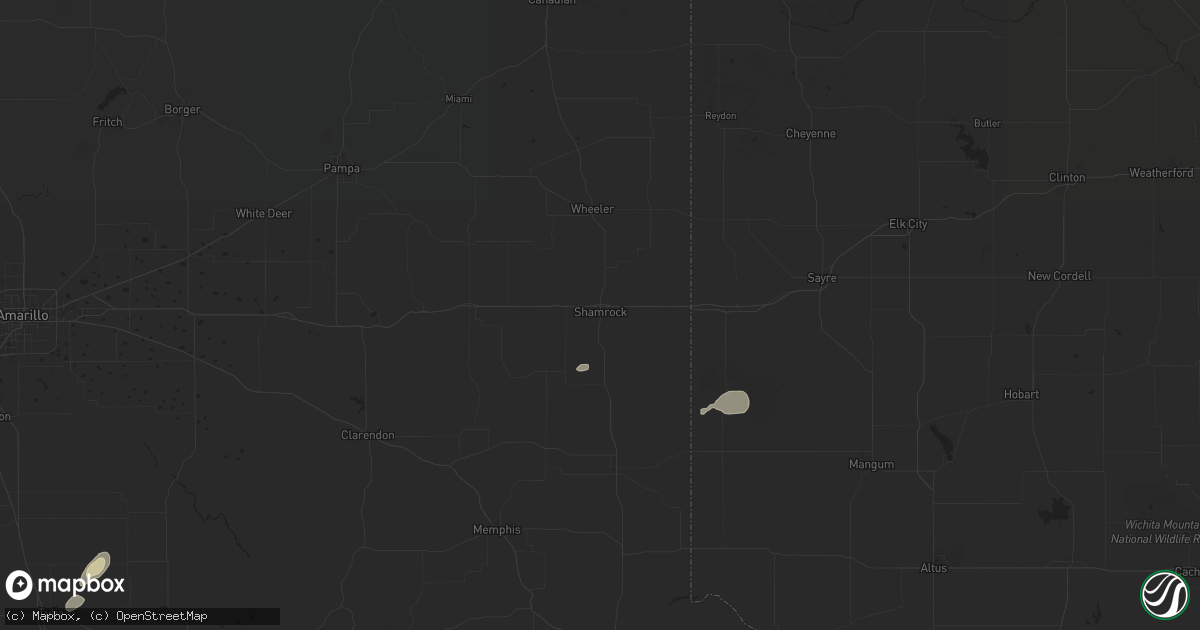 Hail map in Shamrock, TX on September 22, 2024