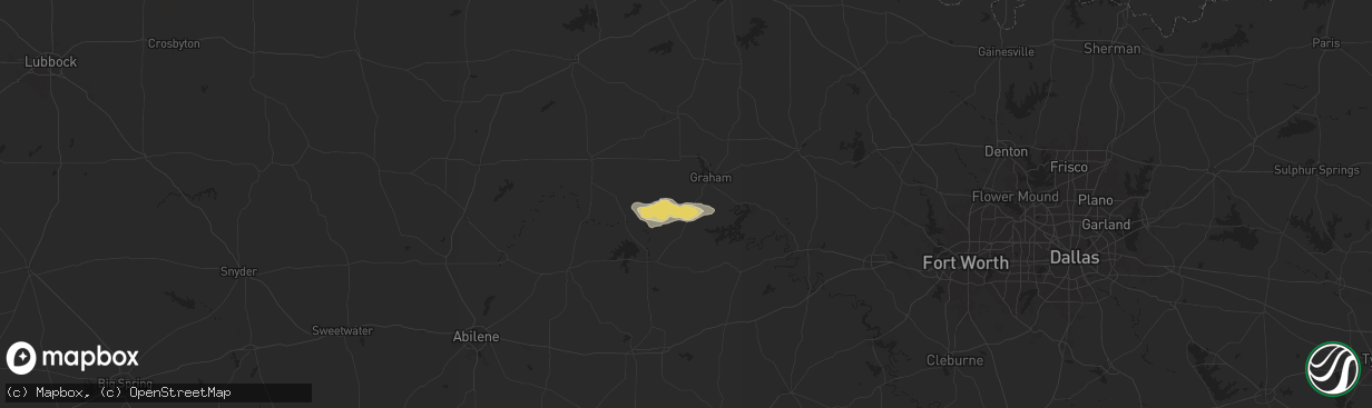 Hail map in South Bend, TX on September 22, 2024