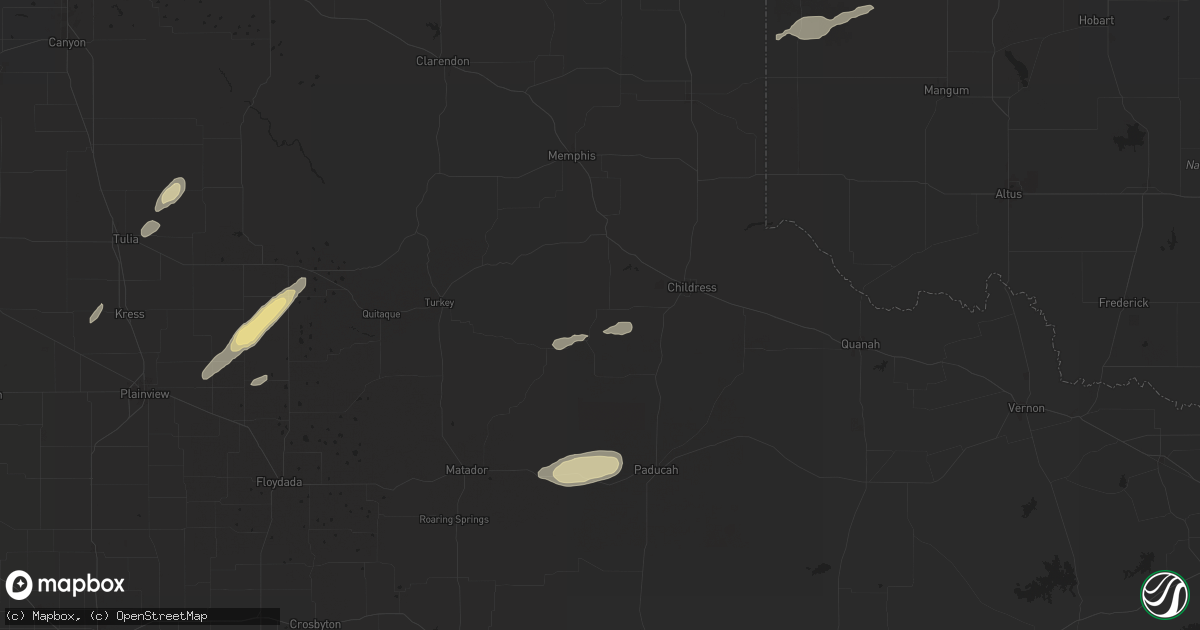 Hail map in Tell, TX on September 22, 2024
