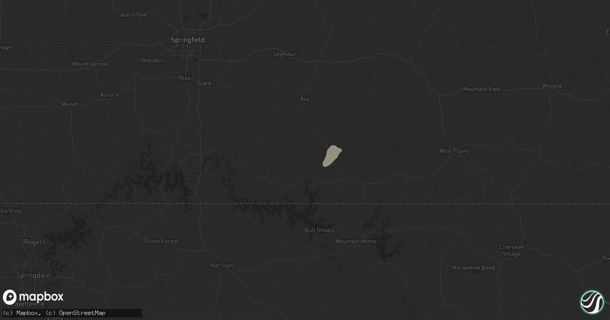 Hail map in Thornfield, MO on September 22, 2024