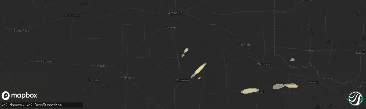 Hail map in Tulia, TX on September 22, 2024