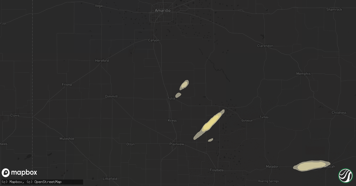 Hail map in Tulia, TX on September 22, 2024
