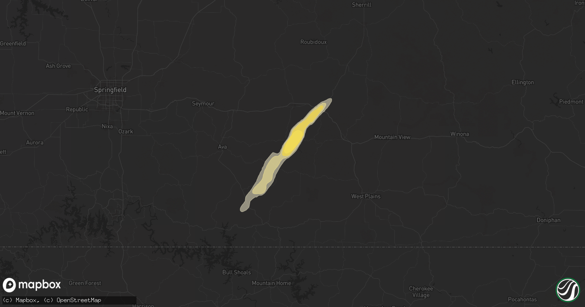 Hail map in Vanzant, MO on September 22, 2024