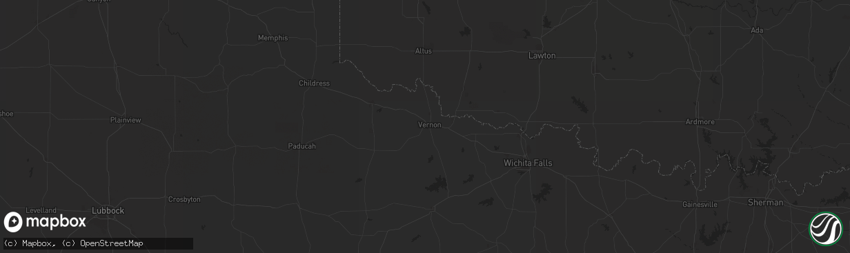 Hail map in Vernon, TX on September 22, 2024