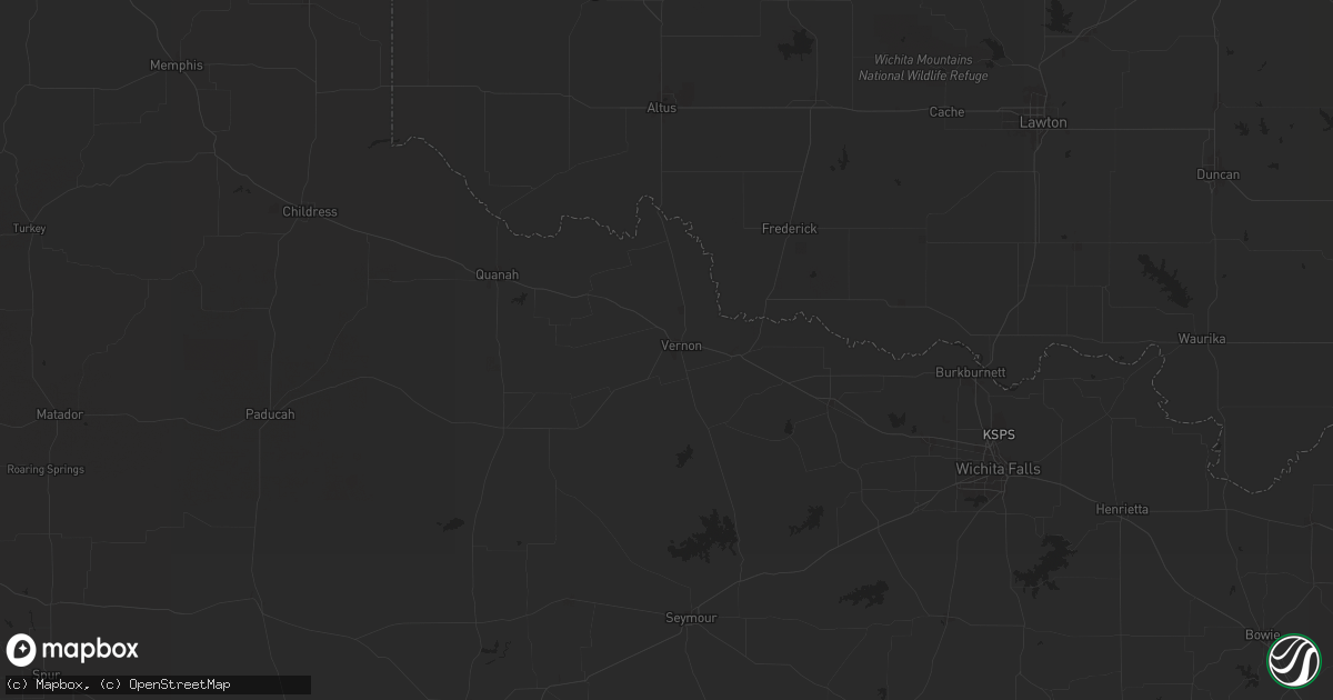Hail map in Vernon, TX on September 22, 2024