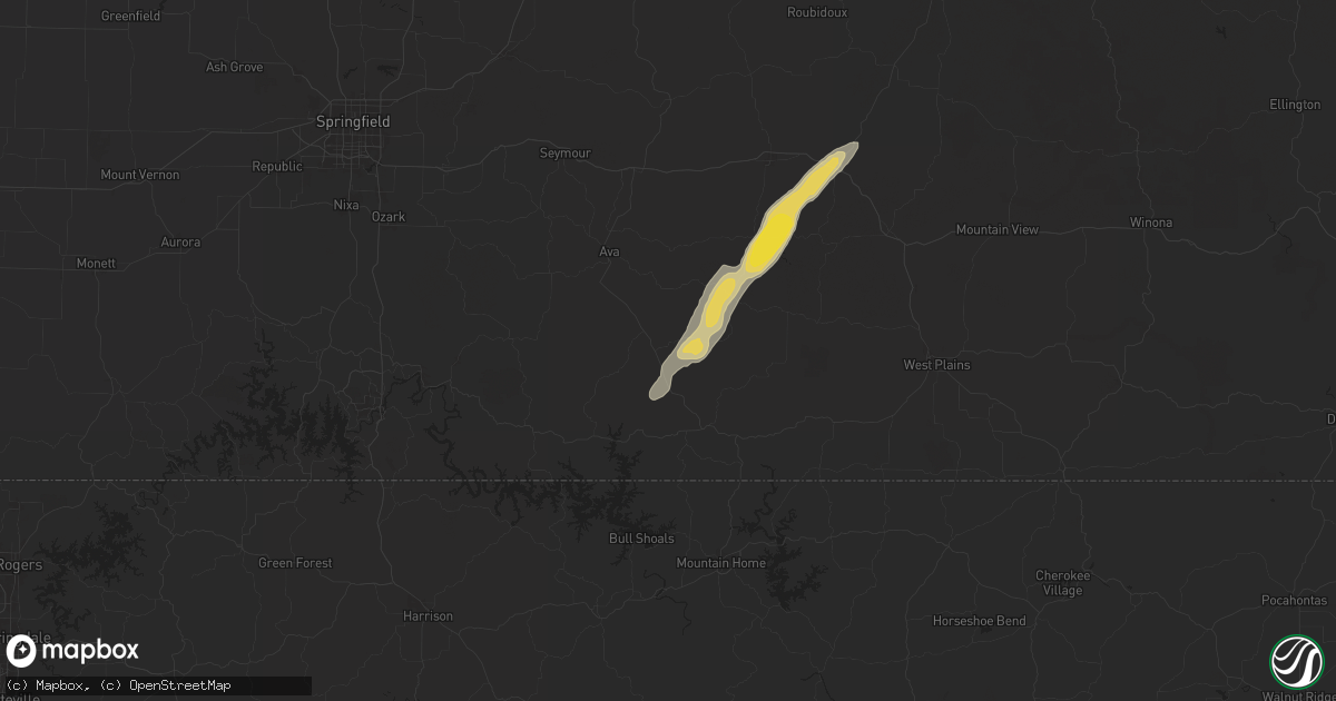 Hail map in Wasola, MO on September 22, 2024