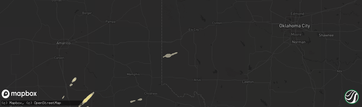 Hail map in Willow, OK on September 22, 2024