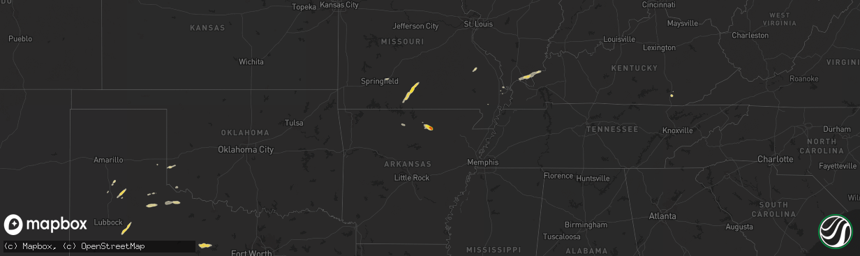 Hail map on September 22, 2024